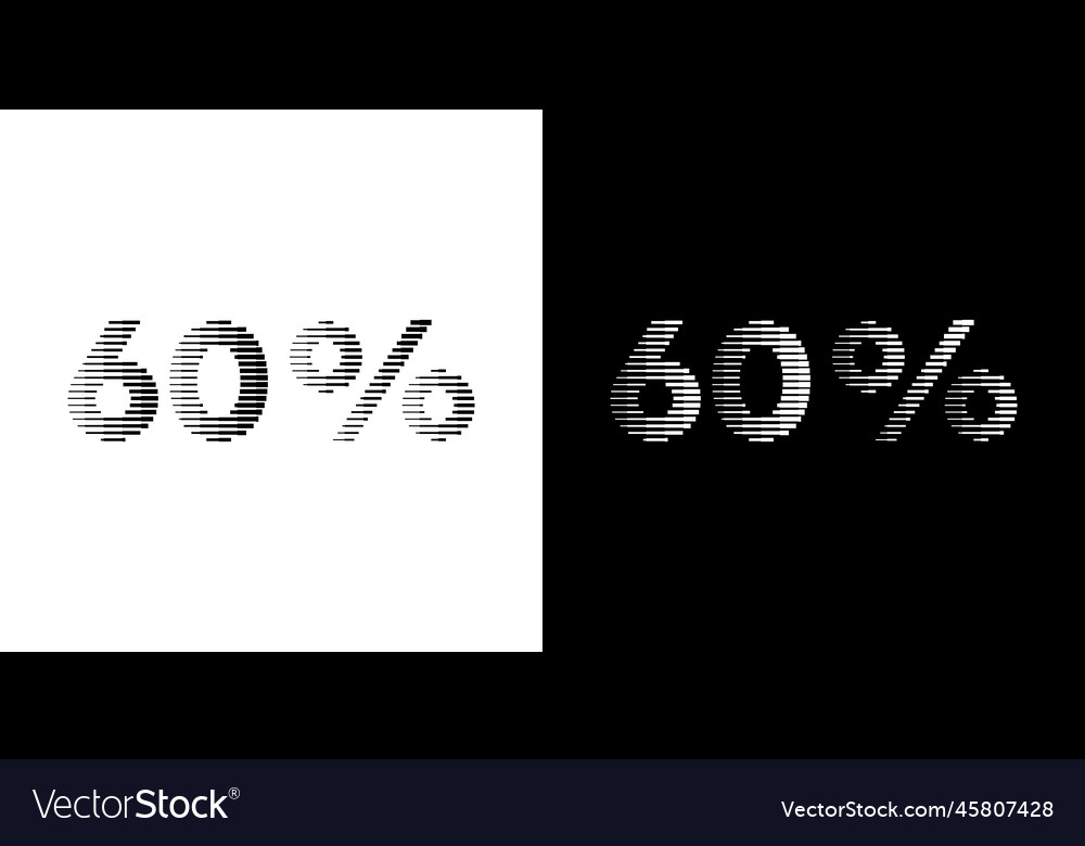 60 percent discount lines Royalty Free Vector Image