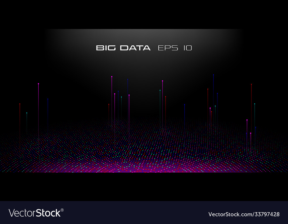 Big data visualization abstract perspective vector image Big data visualization abstract perspective