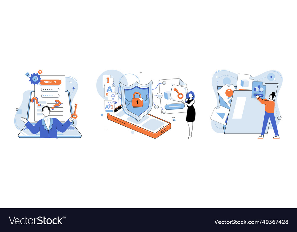 Database security servers act as backbone vector image Database security servers act as backbone