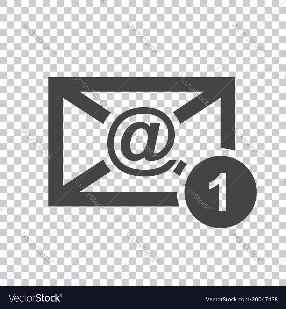 Email envelope message in flat style on isolated