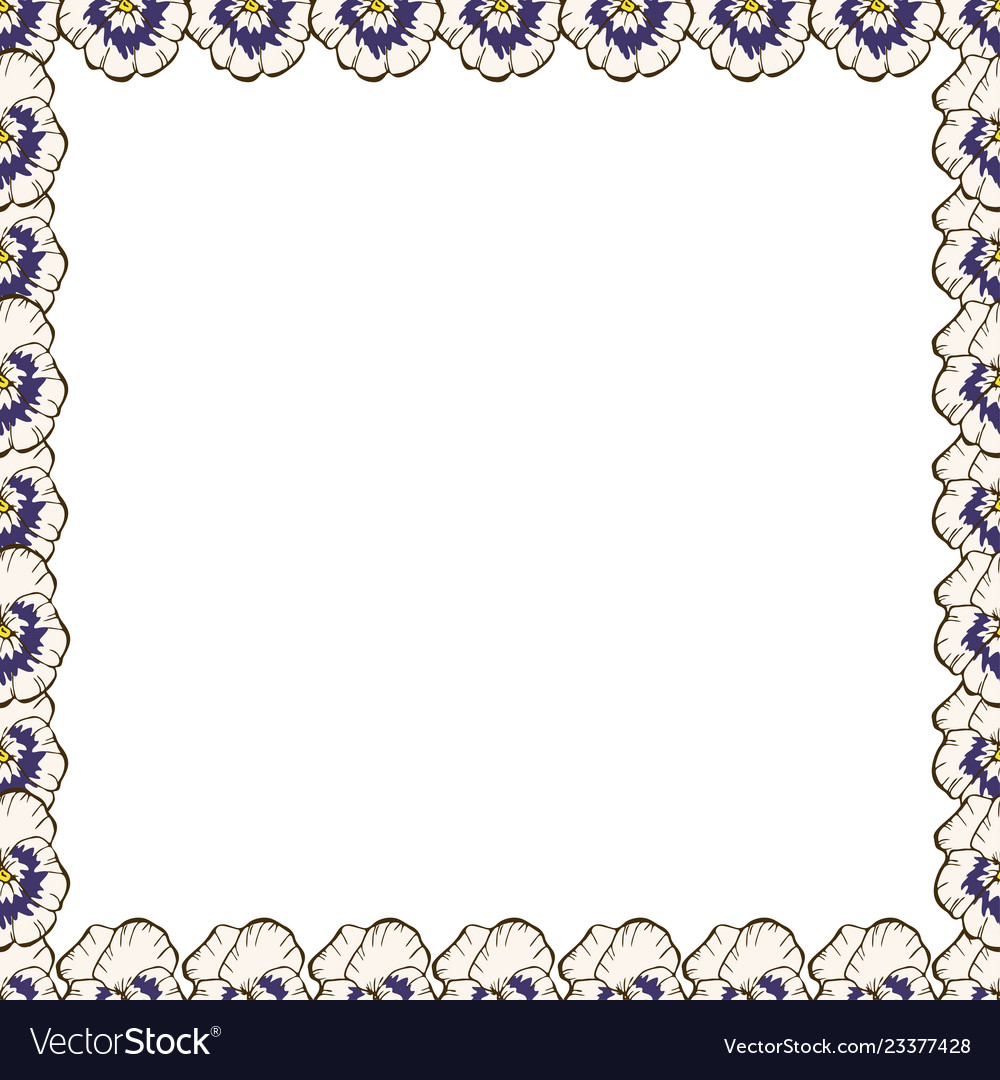 Frame of flowers beautiful of pansies ready Vector Image