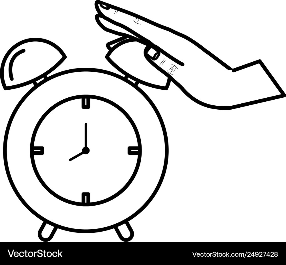 Hand with alarm clock time icon Royalty Free Vector Image