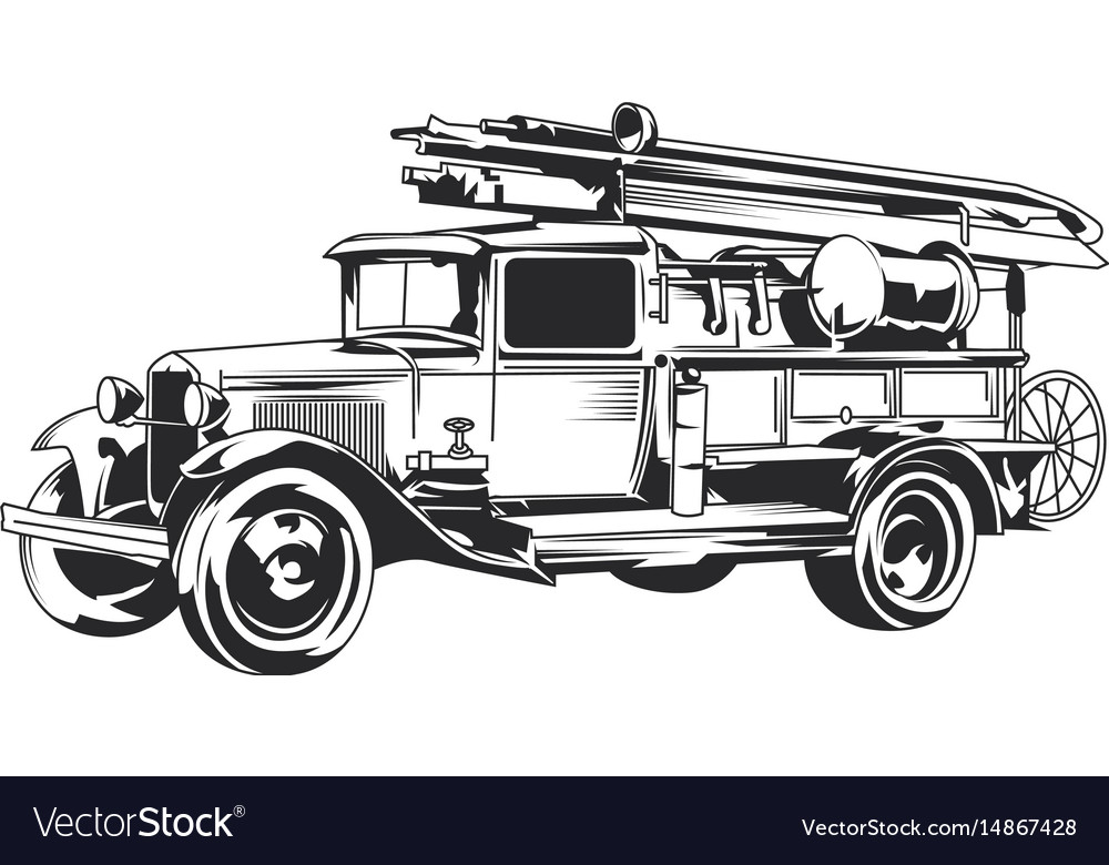 old fire truck drawing