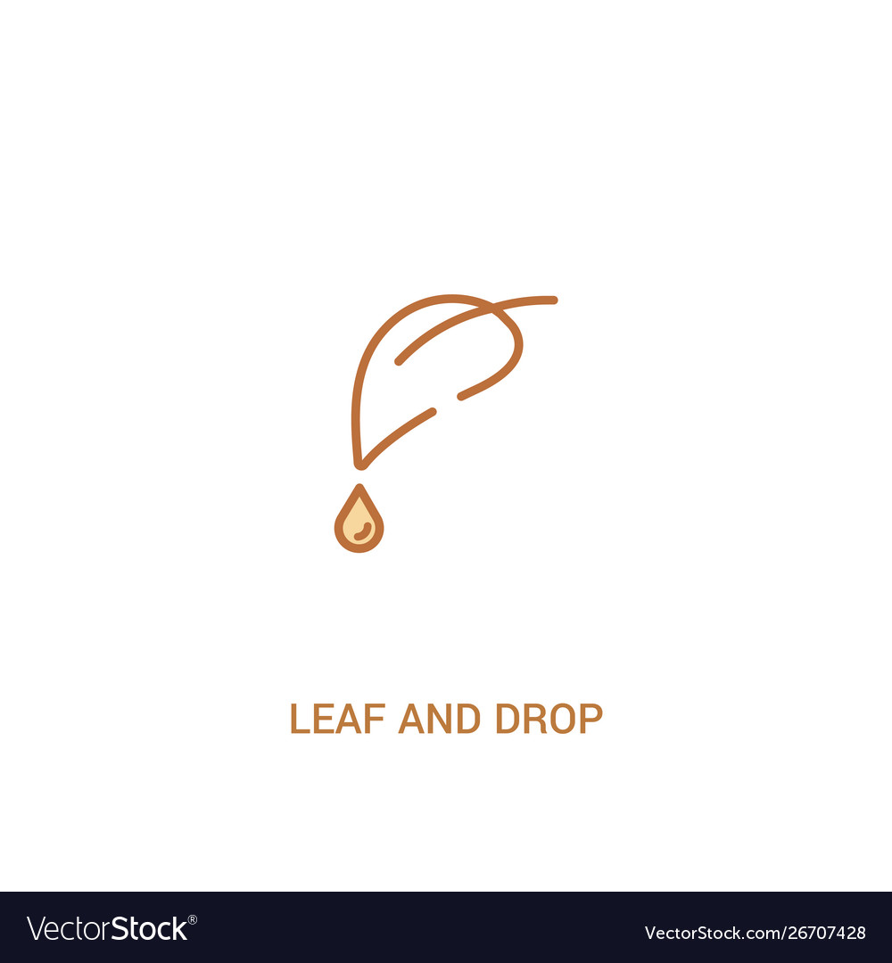 Leaf and drop concept 2 colored icon simple line vector image Leaf and drop concept 2 colored icon simple line