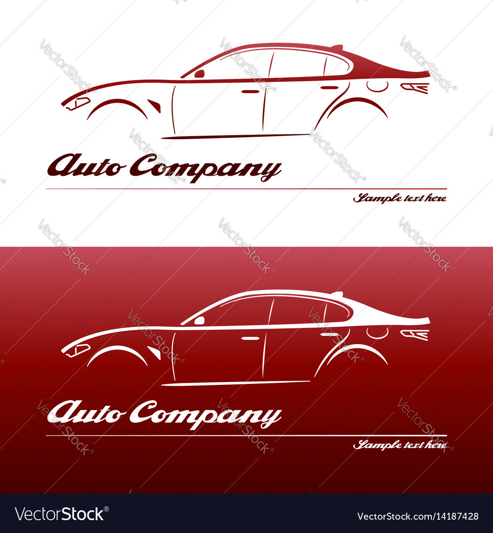 Logo car design element with business card Vector Image