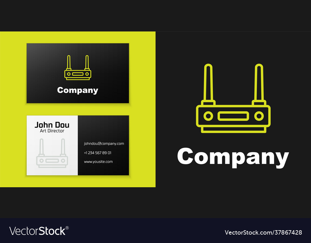Logotype line router and wi-fi signal icon Vector Image Logotype line router and wi-fi signal icon