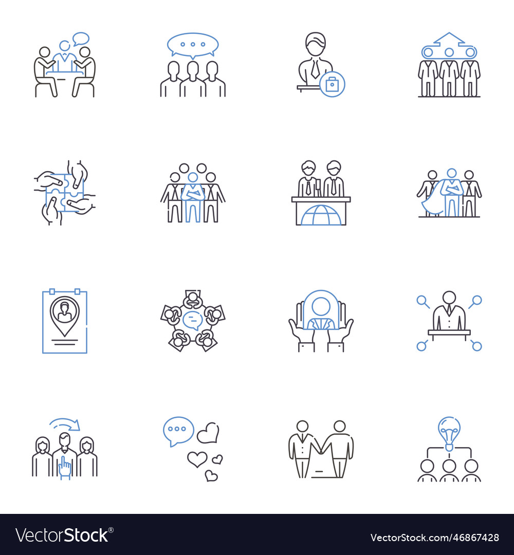 Resource allocation line icons collection