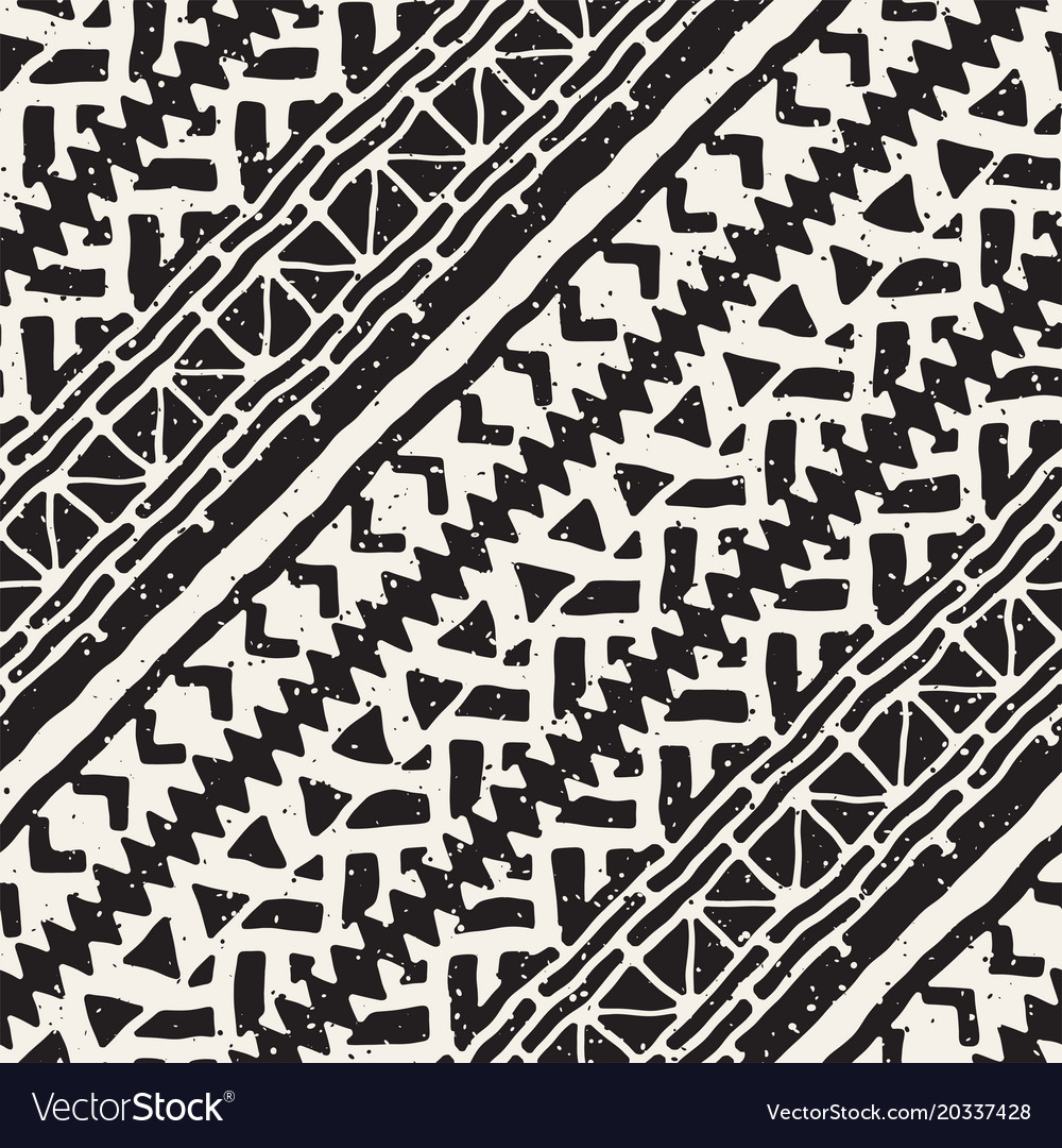 Seamless ethnic and tribal pattern hand drawn