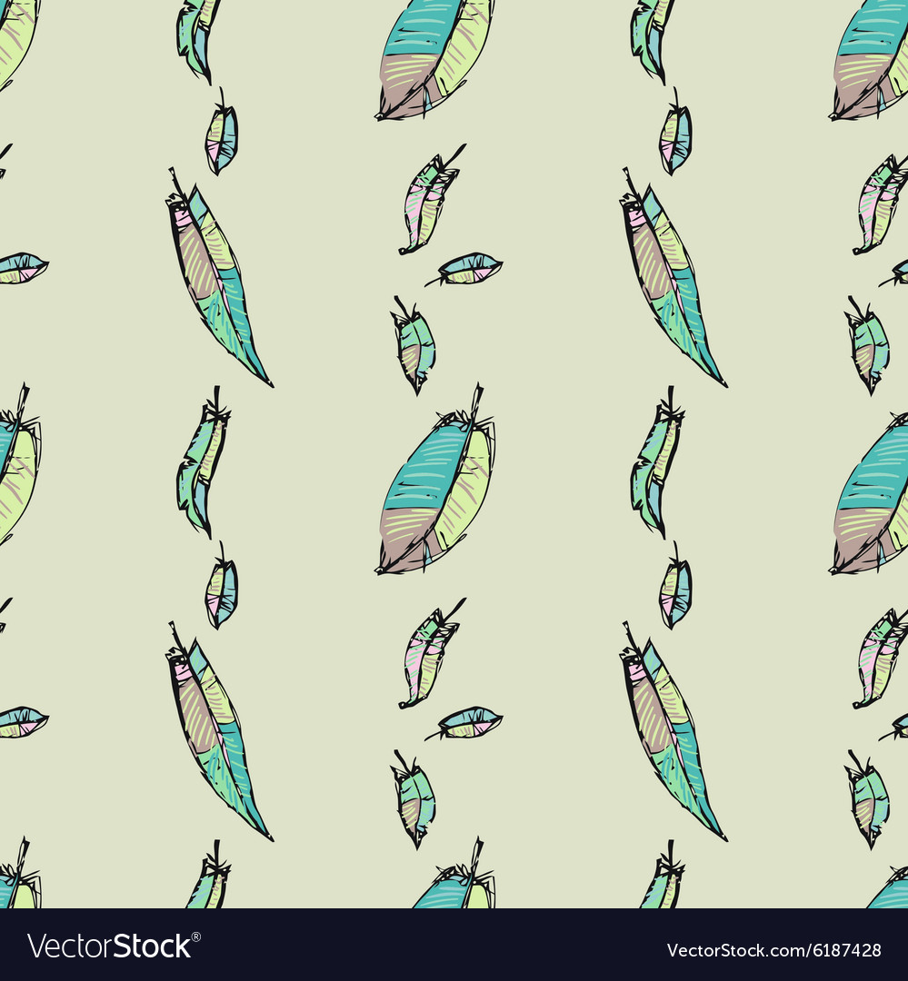 Seamless pattern with feathers