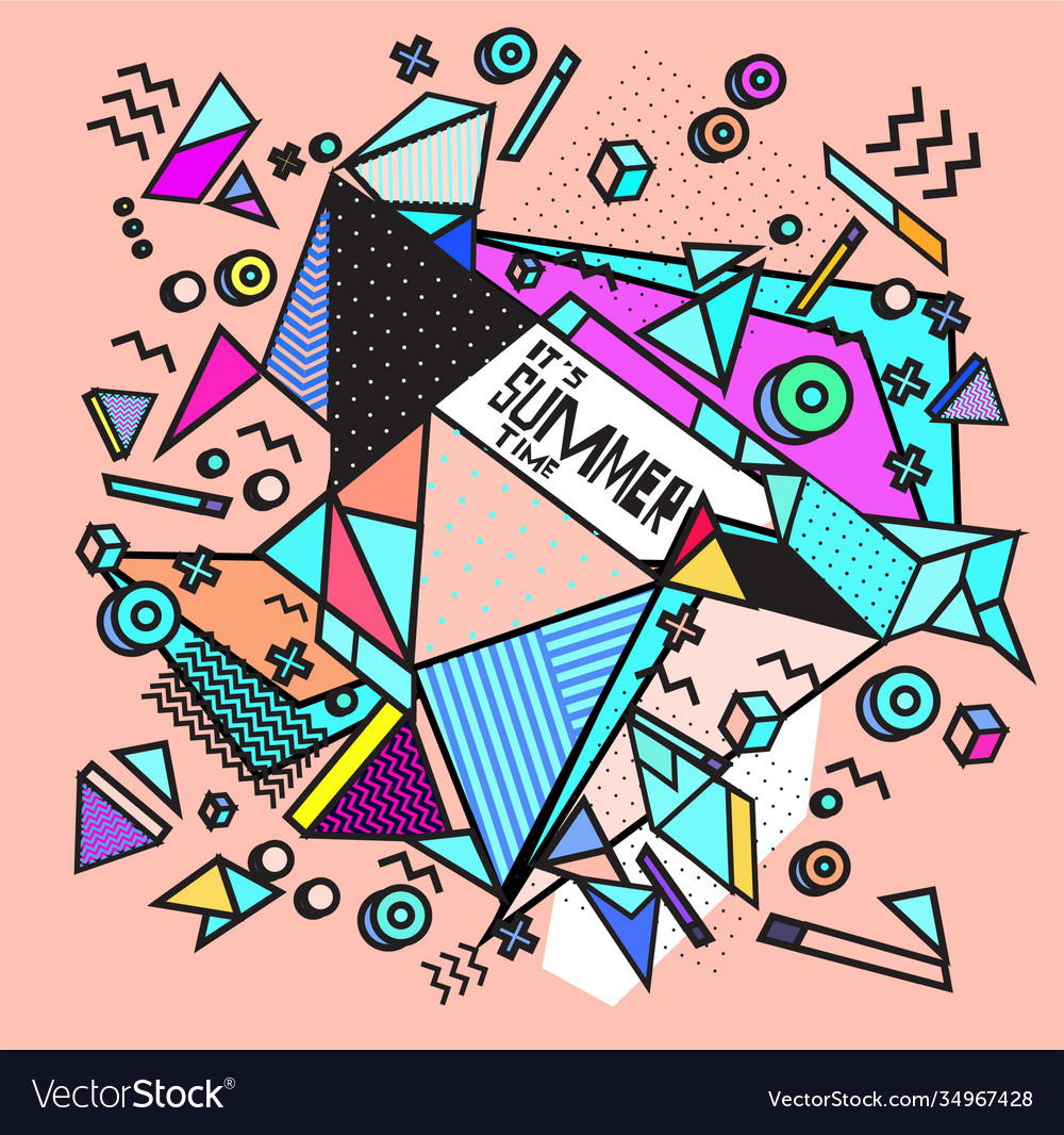 Triangle geometric forms for summer design event vector image Triangle geometric forms for summer design event