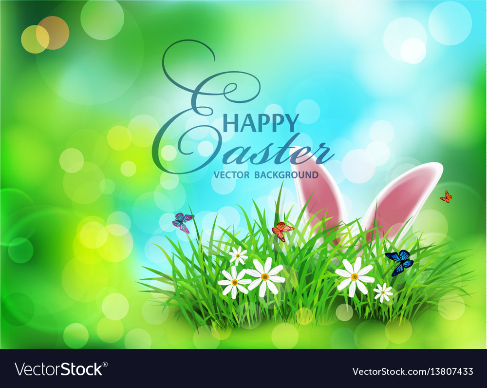 Background for easter template rabbit ears Vector Image