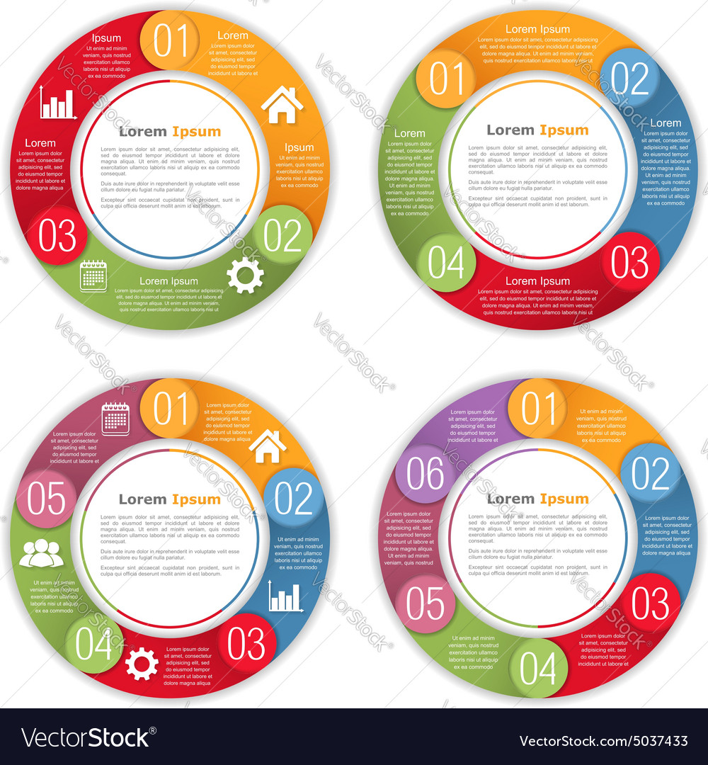 Circle Diagram Templates Royalty Free Vector Image