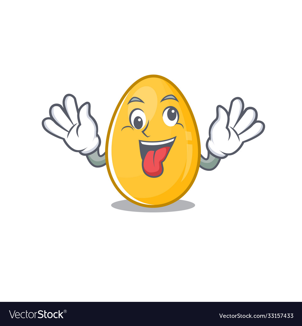 Cute sneaky golden egg cartoon character