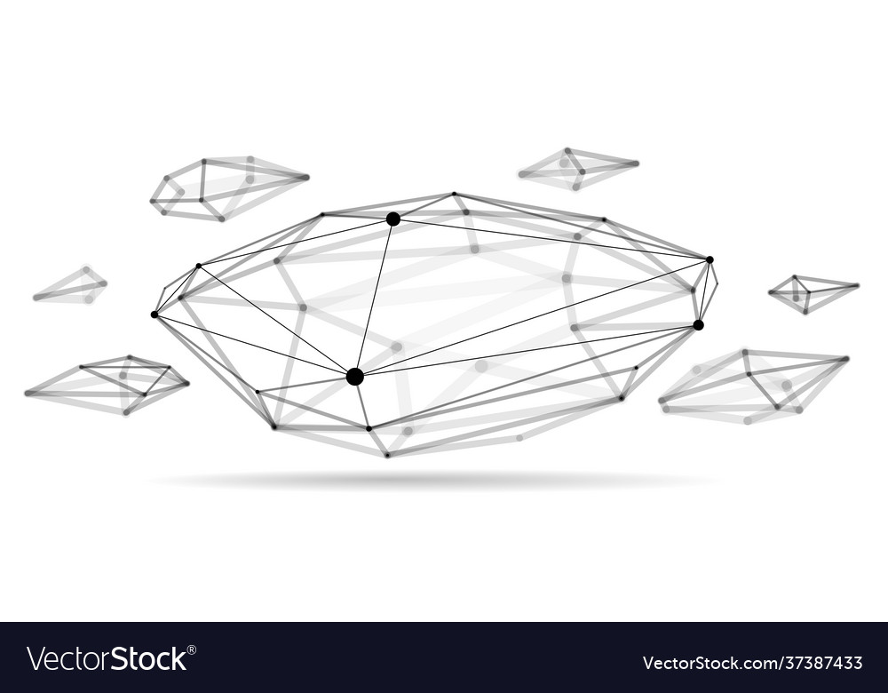 Dimensional lattice mesh abstraction 3d polygonal vector image Dimensional lattice mesh abstraction 3d polygonal