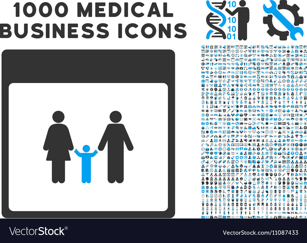 Family calendar page icon with 1000 medical