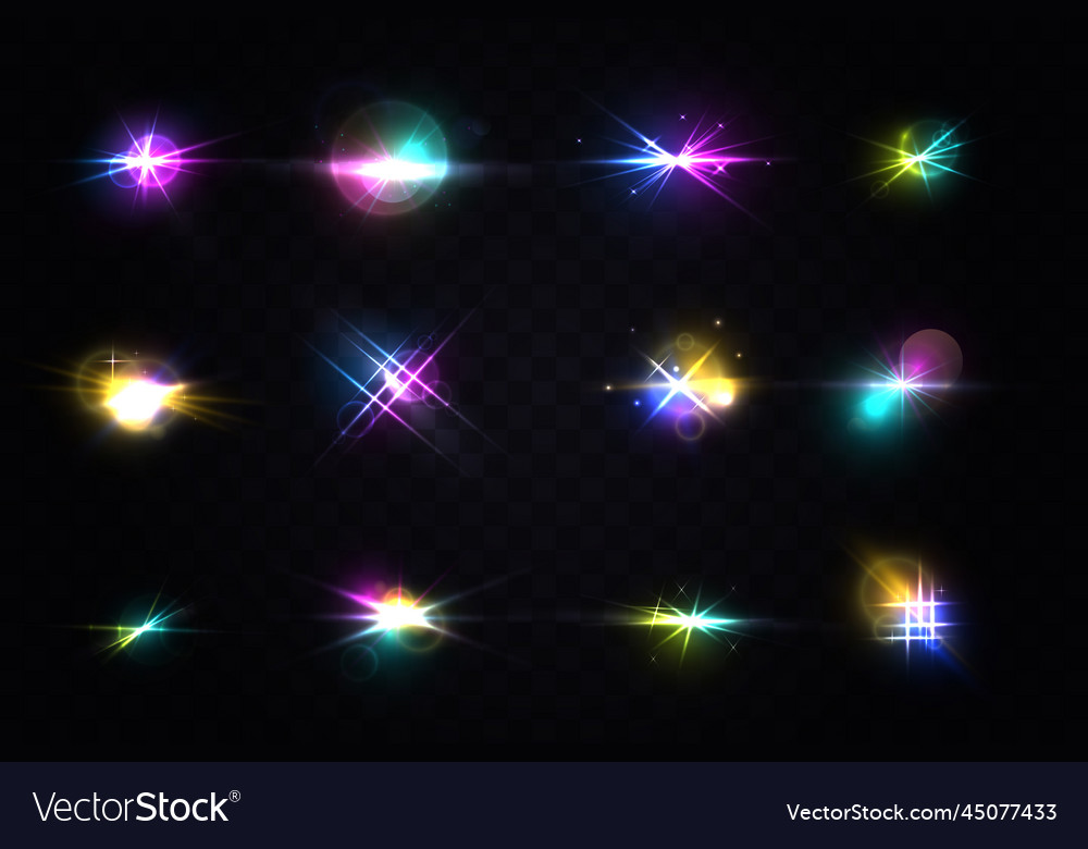 Flash realistic flares Royalty Free Vector Image