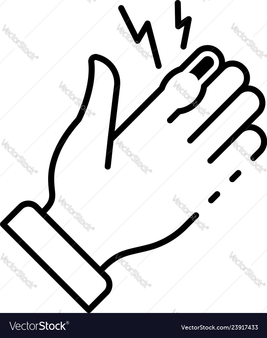 Frostbite hand finger icon outline style Vector Image