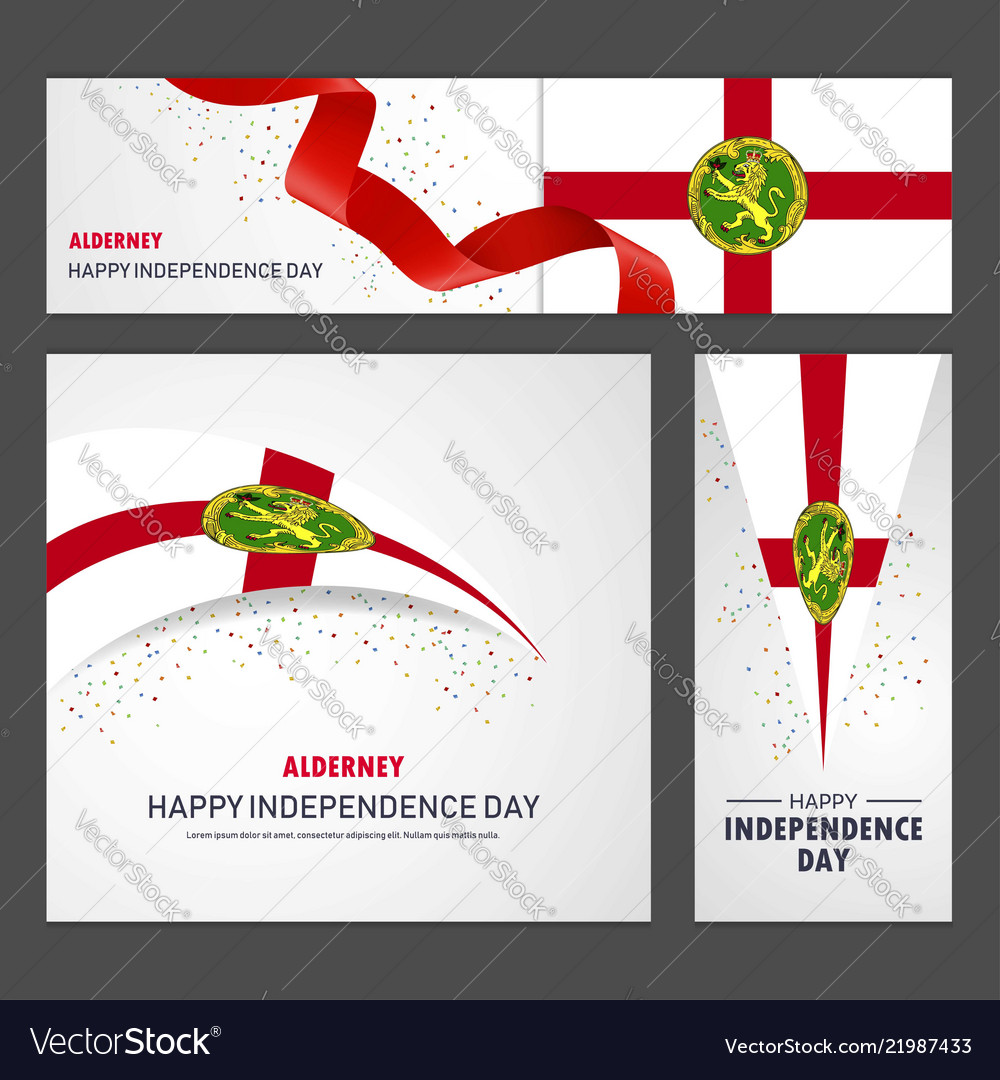 Happy alderney Unabhängigkeit Tag Banner
