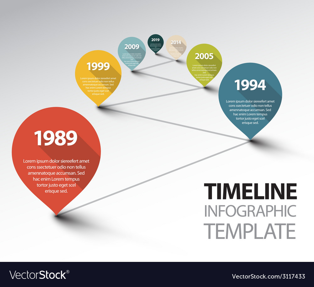 Infographic timeline template with pointers
