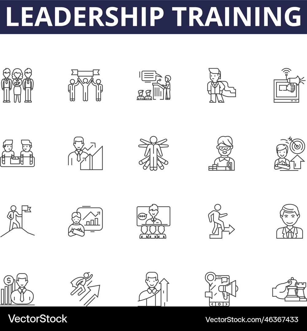 Leadership training line icons and signs Vector Image