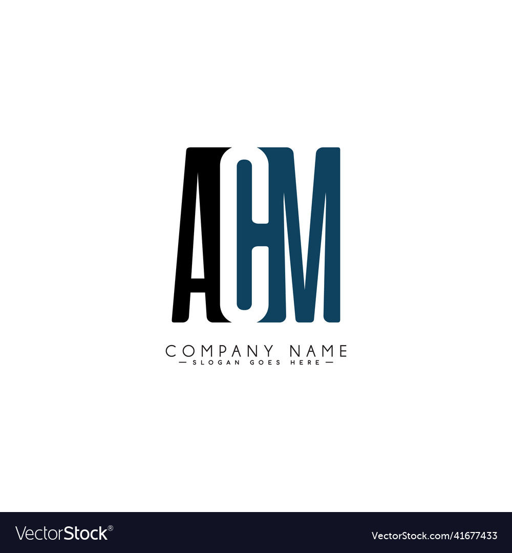 Logo template for initials acm - simple alphabet Vector Image