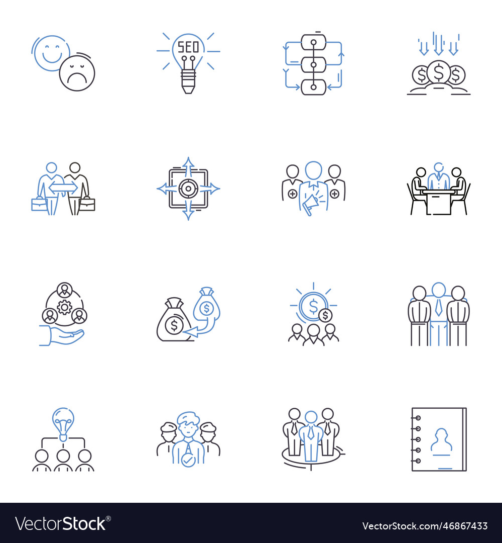 Partnership Designs Line Icons Collection Vector Image