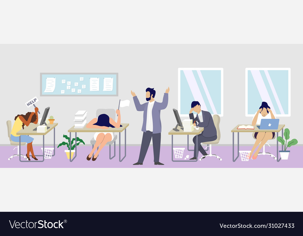 Professional burnout syndrome concept flat Vector Image