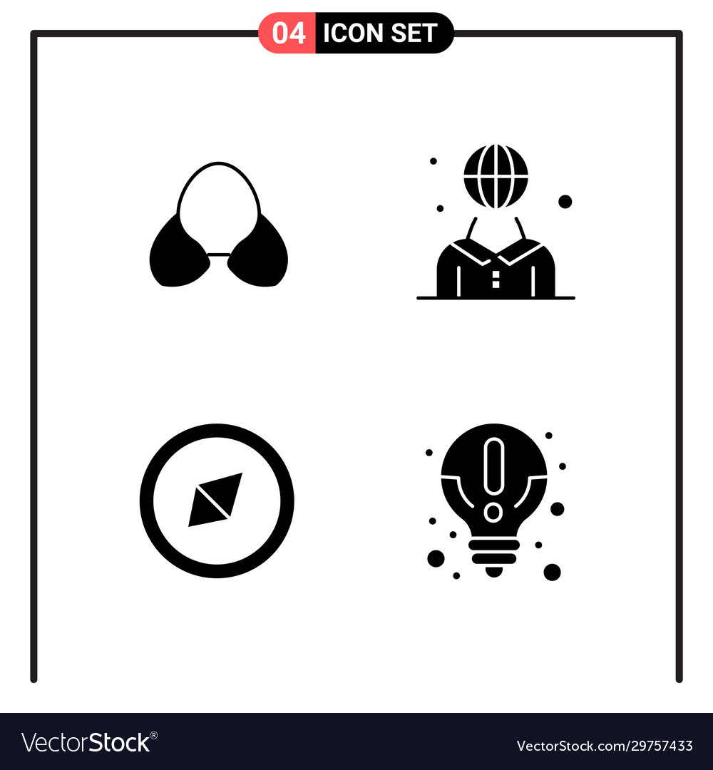 Set 4 solid style icons for web and mobile Vector Image Set 4 solid style icons for web and mobile