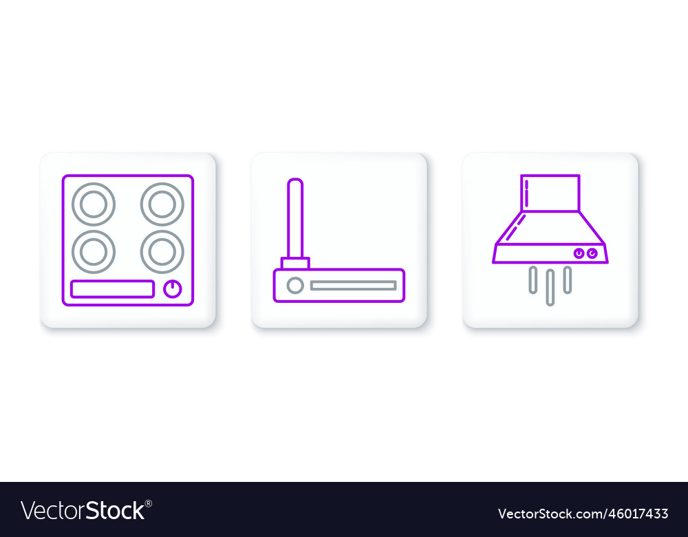 Set line kitchen extractor fan gas stove