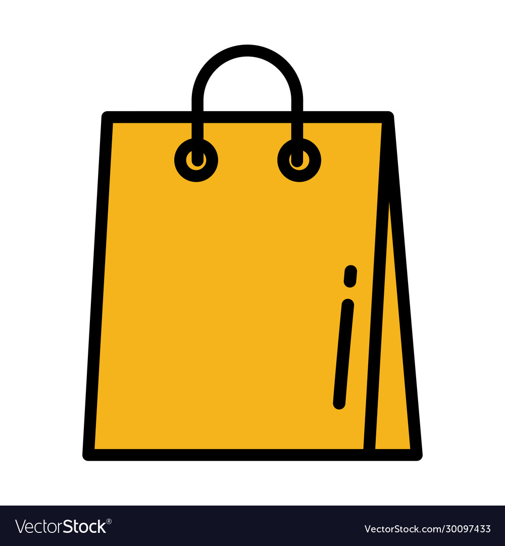 Orange shopping bag Royalty Free Vector Image - VectorStock