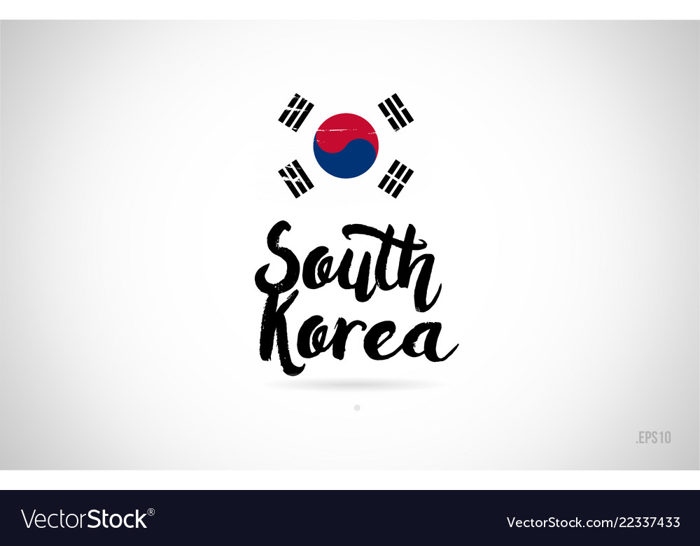 South korea country flag concept with grunge Vector Image