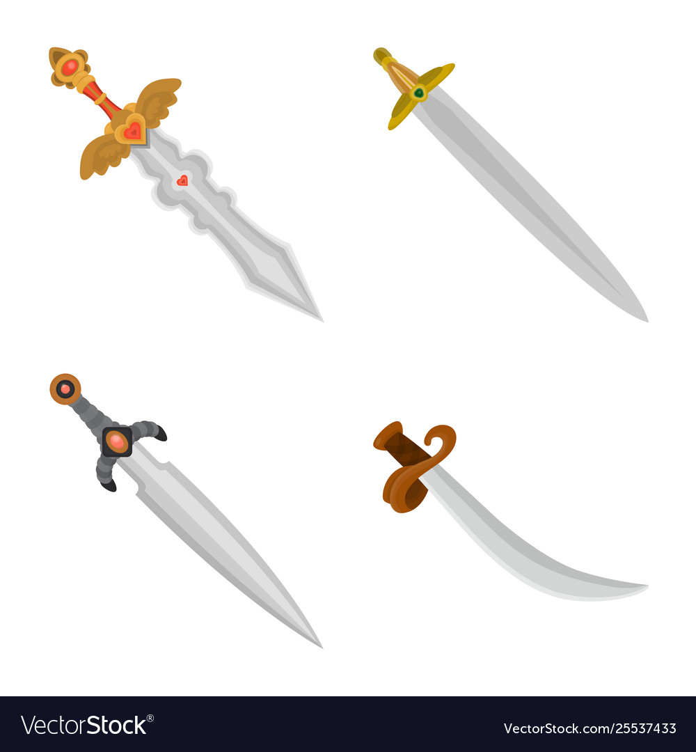 Sword and dagger icon set vector image Sword and dagger icon set
