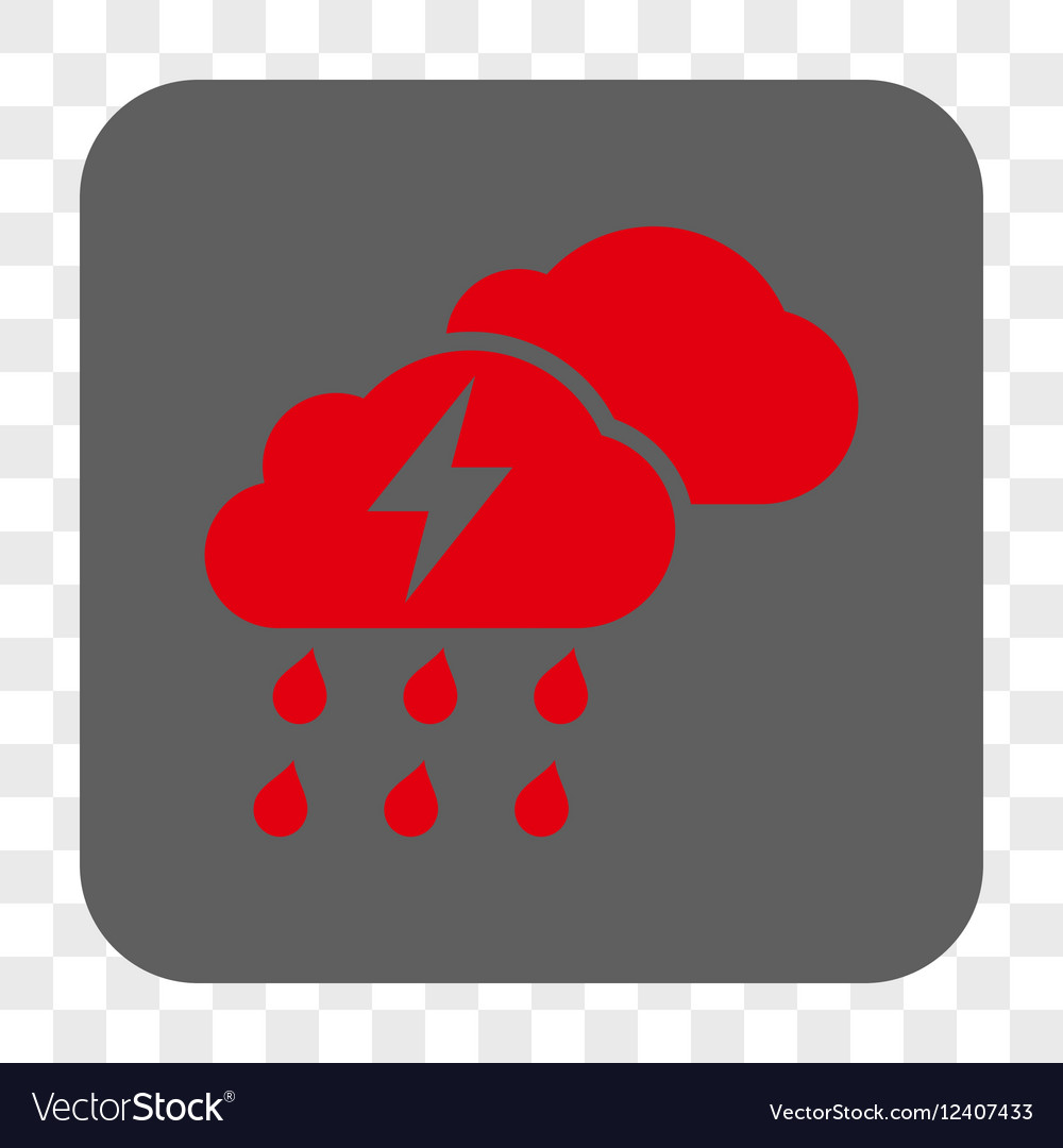 Thunderstorm clouds rounded square button
