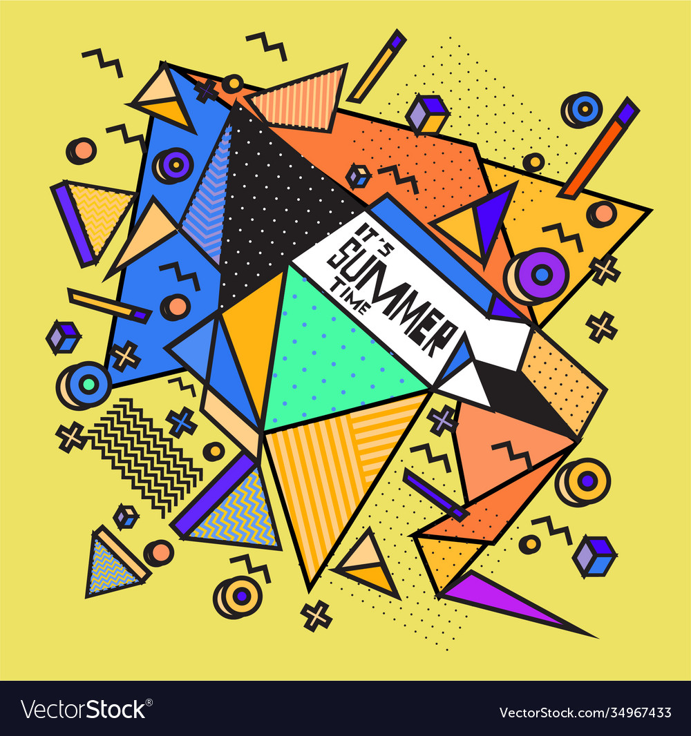 Triangle geometric forms for summer design event Vector Image Triangle geometric forms for summer design event