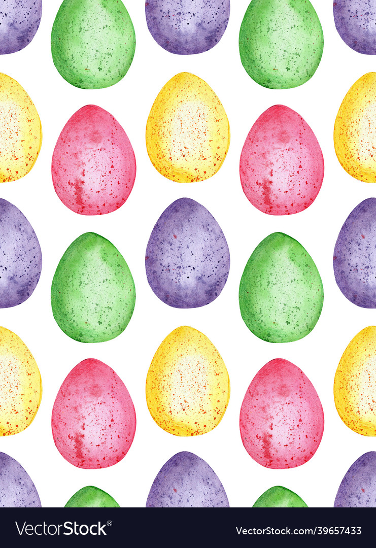 Watercolor of easter eggs seamless pattern Vector Image