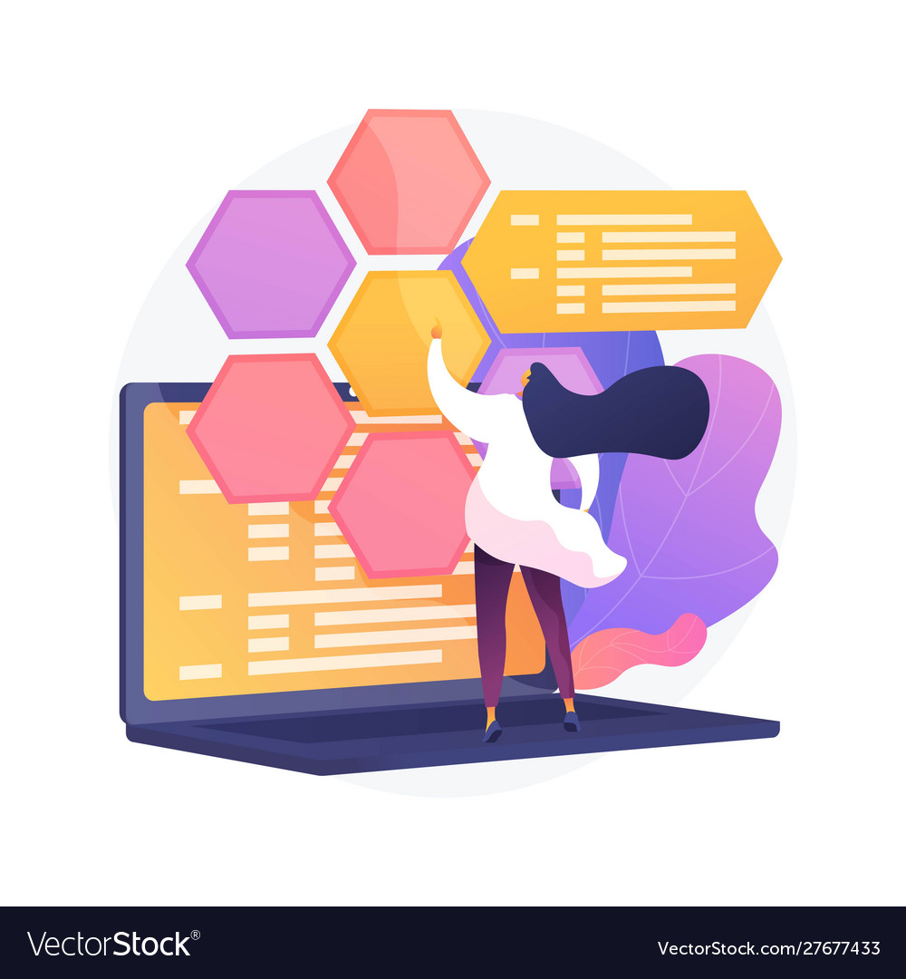 Web development and coding concept metaphor vector image Web development and coding concept metaphor