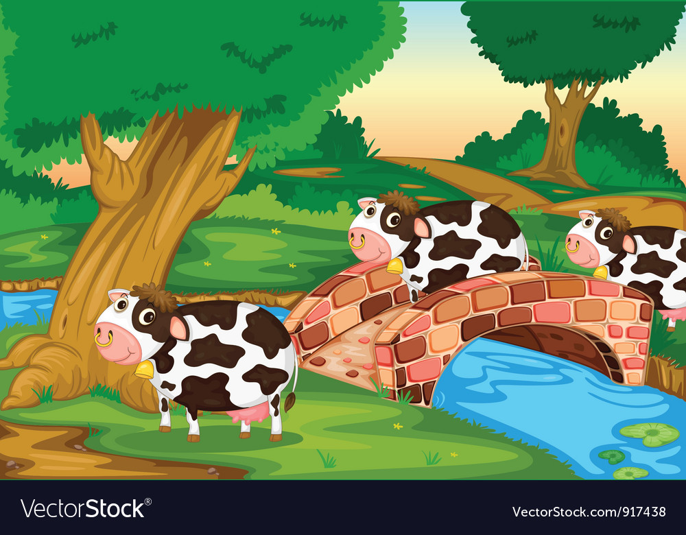 3 cows Royalty Free Vector Image - VectorStock
