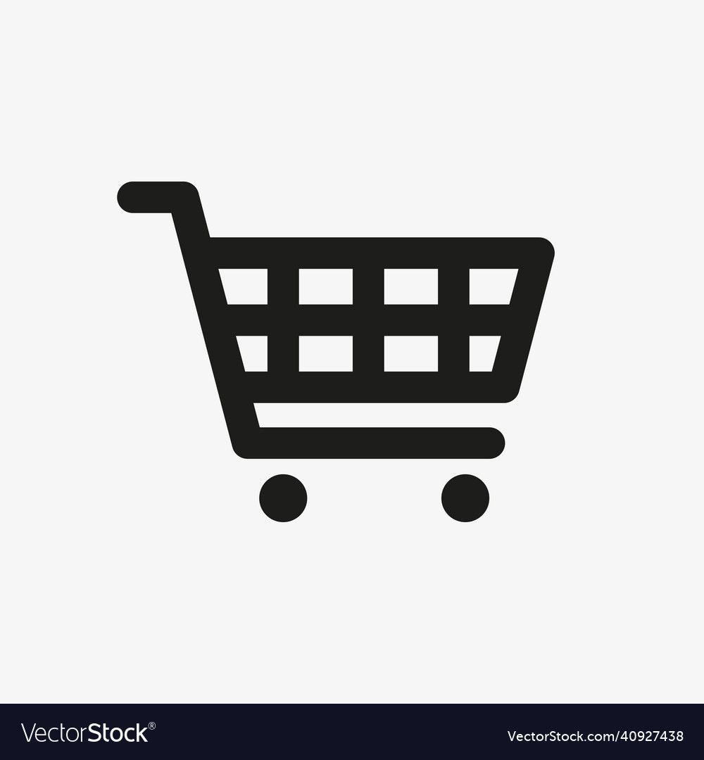 Black icon of a shopping cart Royalty Free Vector Image