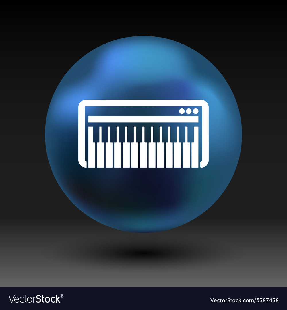 Black synthesizer keyboard piano music icon