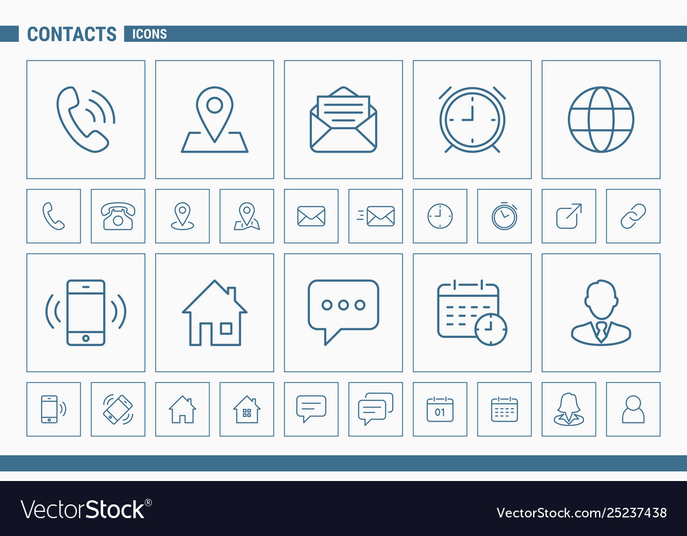 Contacts icons - set web and mobile 02