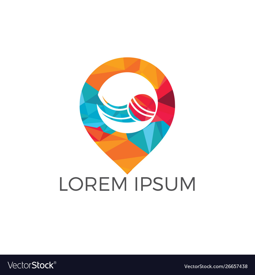 Cricket and map pointer logo design