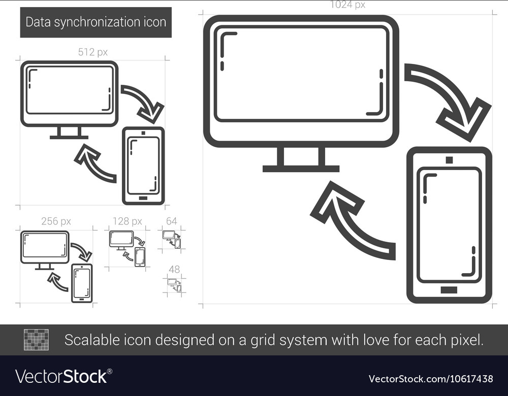 Data synchronization line icon