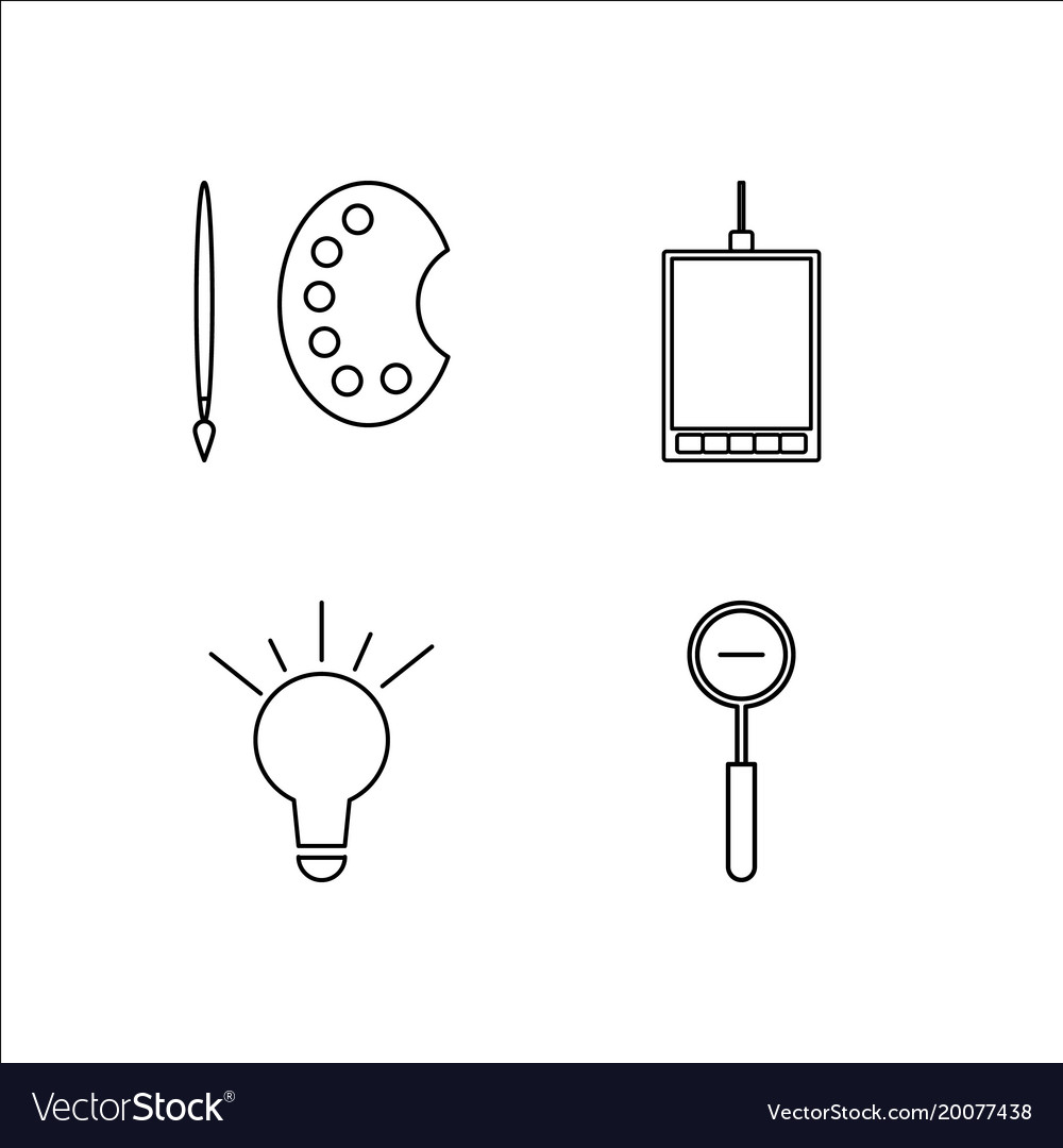 Design and studio simple linear icon setsimple