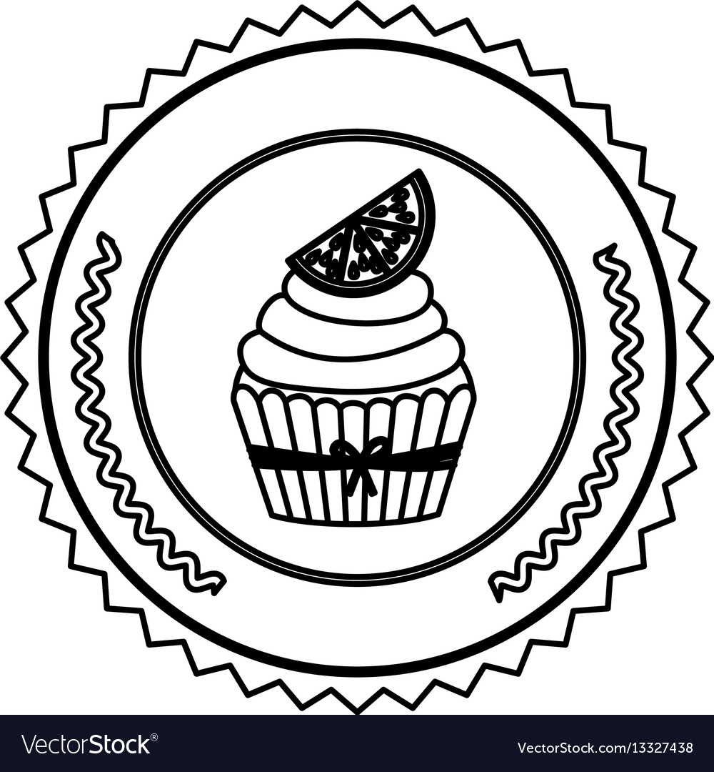 Emblem muffin cupcakes icon design