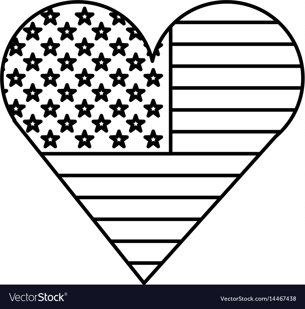 Heart with american flag