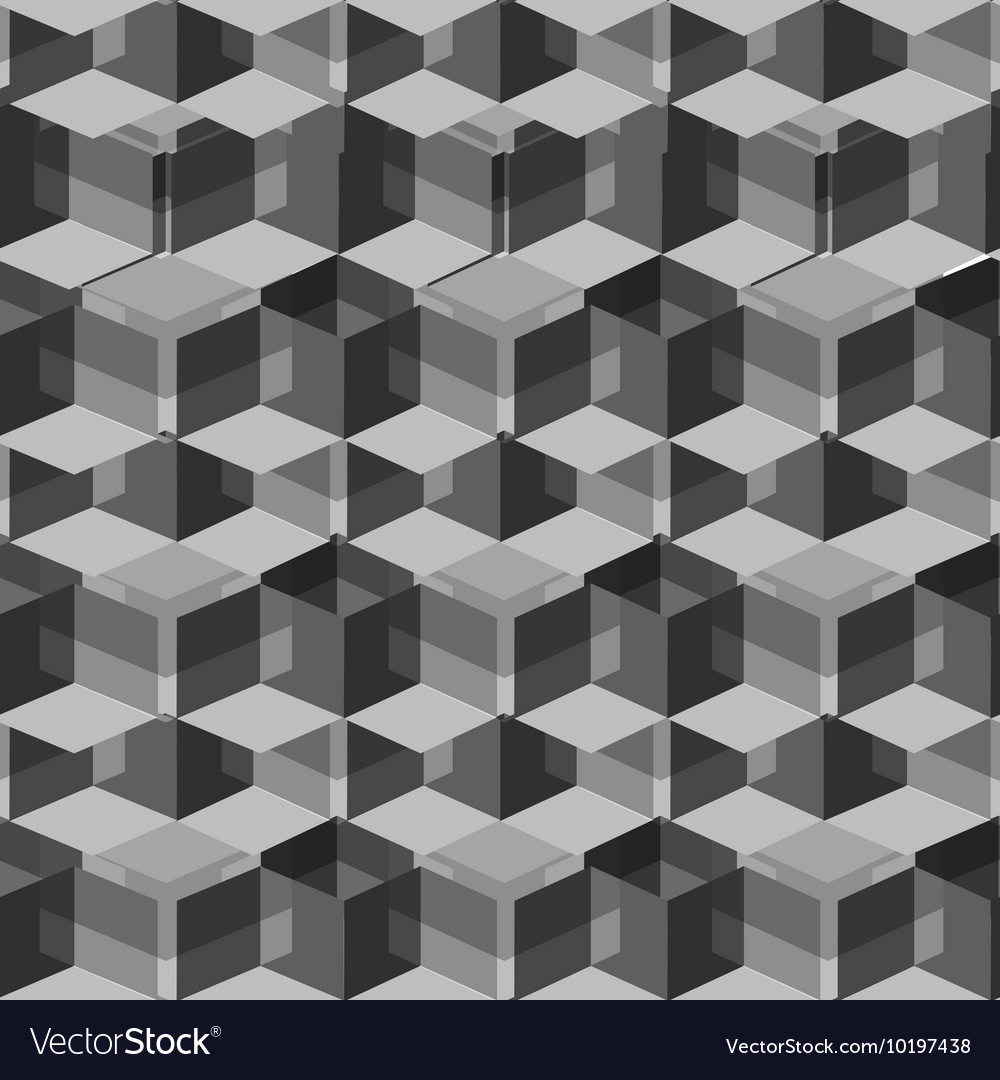 Isometric cubes seamlessly repeatable pattern 3d
