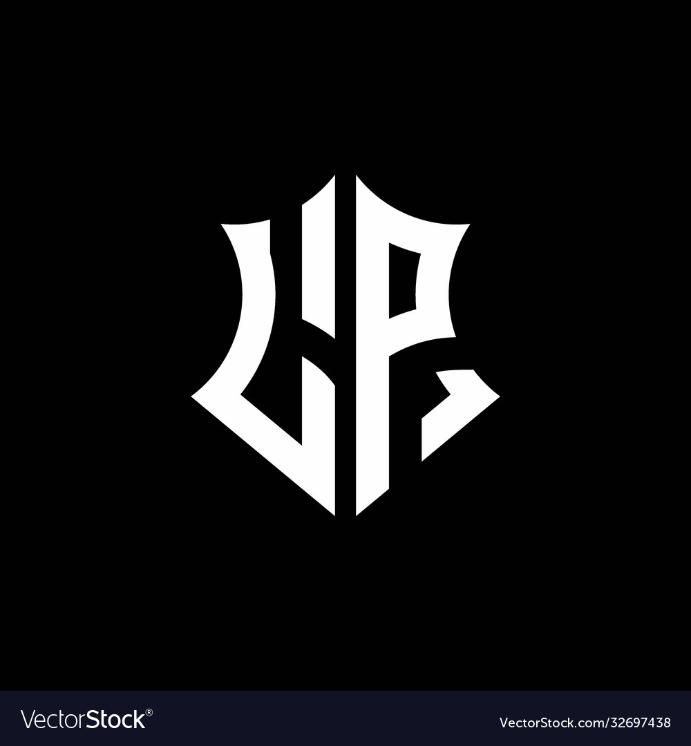 Lp monogram logo with a sharp shield style Vector Image Lp monogram logo with a sharp shield style