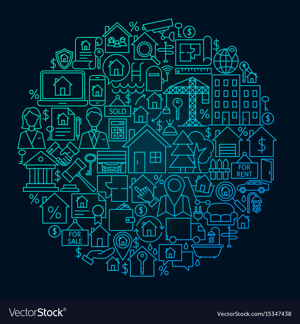 Real estate line circle concept