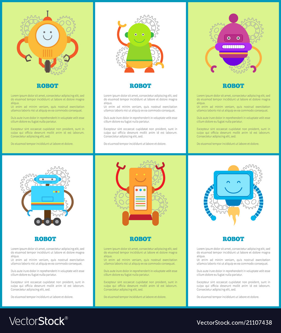 Robot machines collection vector image Robot machines collection