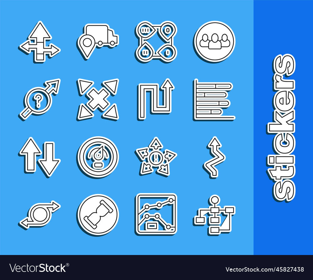 Set line hierarchy organogram chart arrow pie vector image Set line hierarchy organogram chart arrow pie